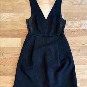 Madewell Black V-Neck Mini Dress